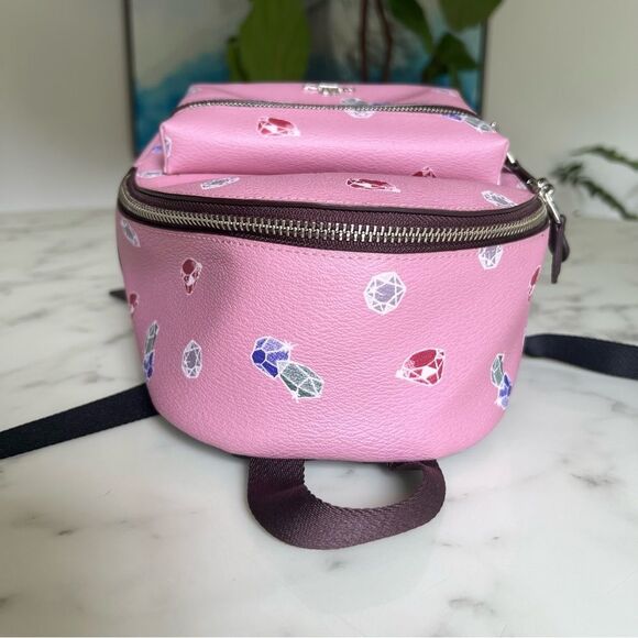 NWOT Disney X Coach Mini Charlie Backpack w/ Snow White Tulip Multi Gems F72817 main image 10